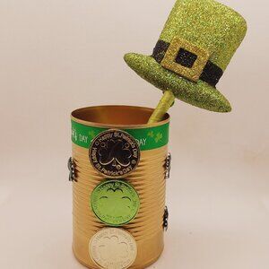 Gold & Green St. Patrick's Day Leprechaun Hat Pen & Pen Holder (StPat2)